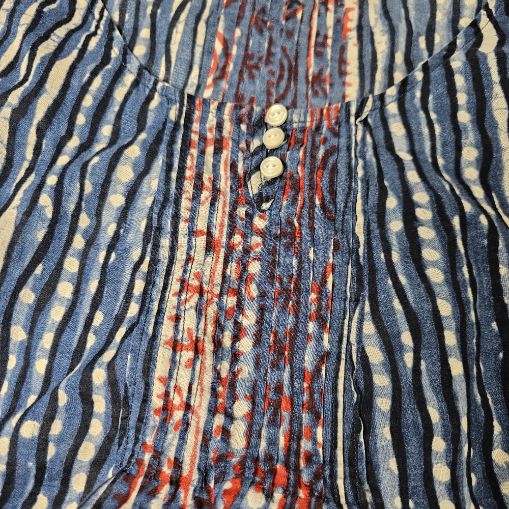 LRL Ralph Lauren Pintuck Peasant Top with 3/4 Sleeves - Picture 5 of 13